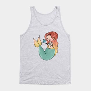 Mermaid with her fish friend Tank Top